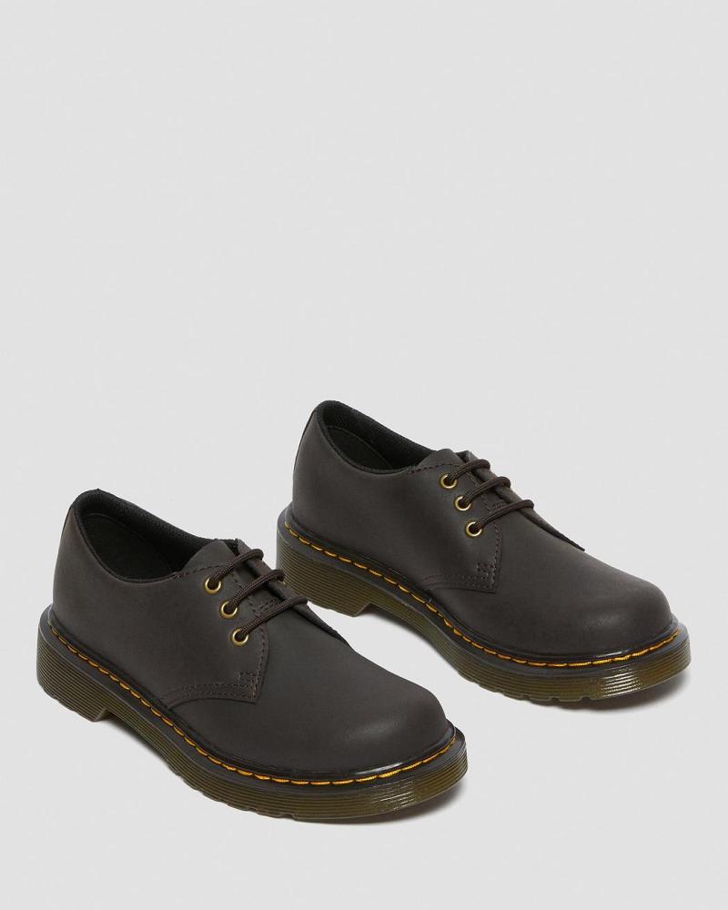 Dr Martens Junior 1461 Wildhorse Leren Schoenen Kinderen Donkerbruin | NL 100JPQ